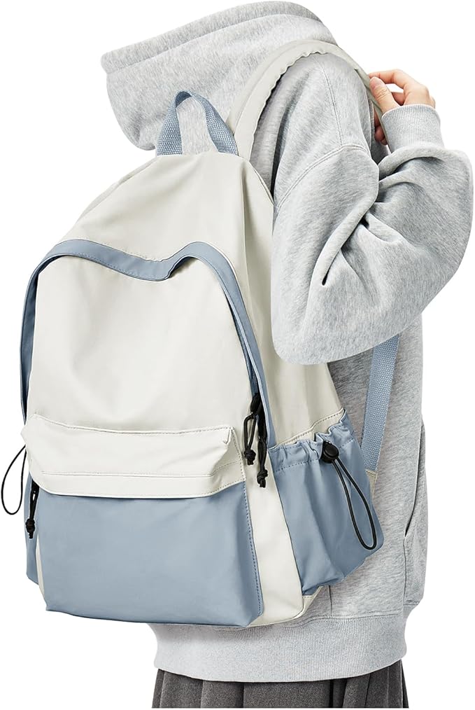 BJLFS Blue White Backpack for Women Men, Gym Backpack for Women Foldable Outdoor Weekender Gym Bag, Waterproof Sports Back Pack & Dance Yoga travel Bag