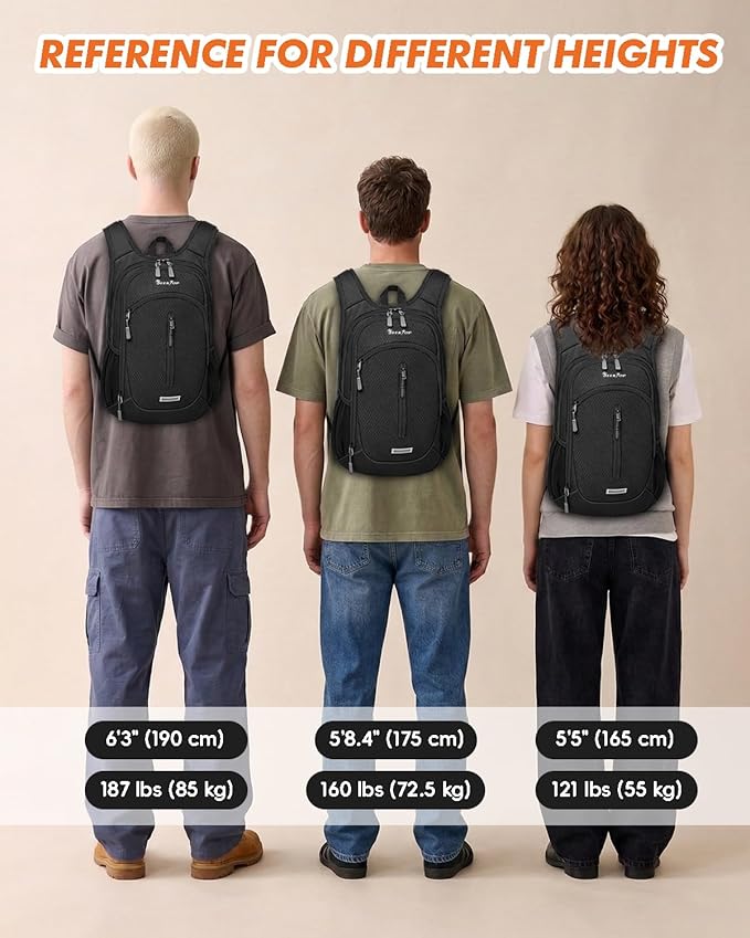 Seektop Small Hiking Backpack Expandable 12L-15L, Lightweight Packable Waterproof Daypack with Phone Pocket for Women Men