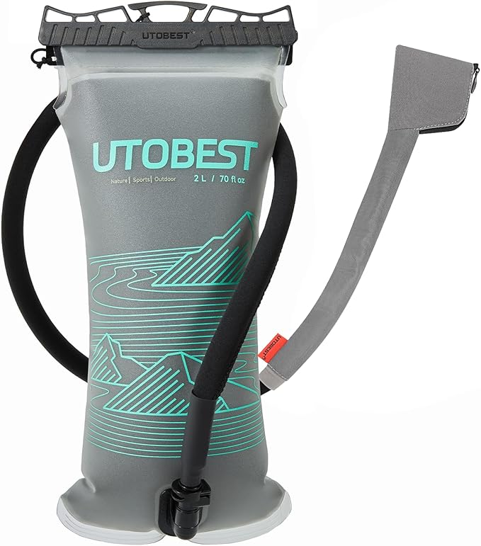 UTOBEST Insulated Water Bladder with Bite Valve Cover Keeps Water Cool or Warm for Hours, Leakproof TPU Hydration for Hiking Camping and Backpacking