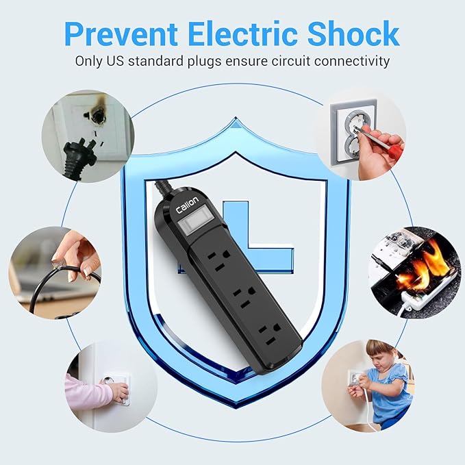 VNJ IPX6 Waterproof Outdoor Surge Protector Power Strip, 3AC Outlets 10FT Cord with On/Off Power Switch Safety Lock ETL Certified for Patio Garden, ETL