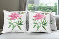Ambesonne Watercolor Flower Throw Pillow Cushion Case Pack of 4, Vintage Peony Painting Botanical Spring Garden Flower Nature Theme, Modern Accent Double-Sided Digital Printing, 18", White Pink