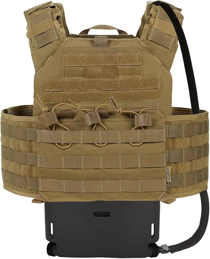 1.75L MOLLE Tactical Hydration Pack Water Panel for Vest, Leakproof Hydration Reservoir with 105cm Detachable Tube & Silicone Bite Valve for Tactical Gear, Hiking & Outdoor Activities
