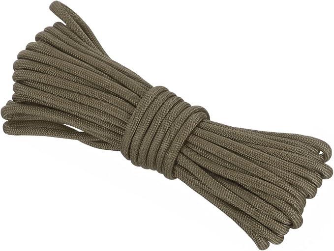 550 Paracord Rope 26ft, 4mm Thin Paracord Nylon Cord 7-Strand Core [for Tent Camping Outdoor Gear] - Dark Brown