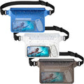 F-color Waterproof Fanny Pack - Cruise Essentials 2026 - Waterproof Pouch with Adjustable Waist Strap, Triple Zipper Roll-Top Dry Bag for Phone, Keep Passport Valuables Dry for Beach Kayaking Boating