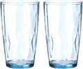 uxcell 17oz Acrylic Drinking Glasses, 2Pcs Plastic Reusable Tumblers Drinkware Unbreakable Water Glasses Cups Stackable & Dishwasher Safe for Home Outdoors Restaurant, Sky Blue