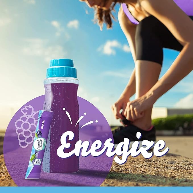 Crystal Light On The Go Energy Grape - Caffeine Energy Releasing, 10-Packet Boxes (Pack of 6)