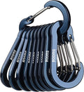 Booms Fishing CC5 Multi-Use Carabiner Clips, 10 Pack 2.7" Small Caribeener Clips, Mini Keychain Aluminum Caribeaner Clip