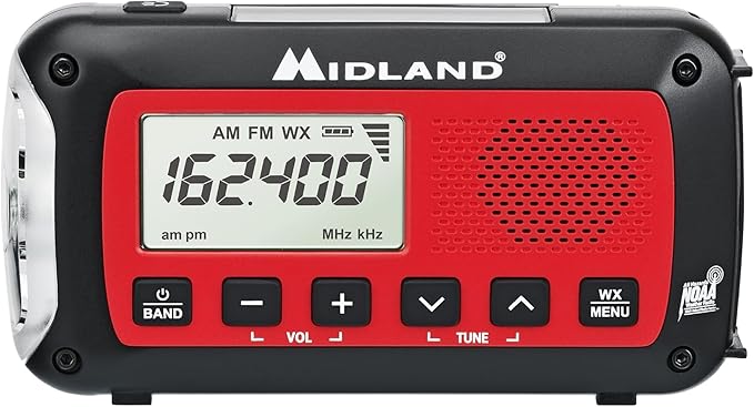 Midland® - ER10VP Weather Radio with Flashlight & Emergency Alert - AM/FM Radio - Compact and Easy to Carry - SOS Strobe Signal and Headphone Jack