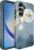 Compatible for Samsung Galaxy A37 5G Case, Dual Layer Heavy Duty 2 in 1 Shockproof Protective Phone Case,Magnolia Flowers Mountain and Birds