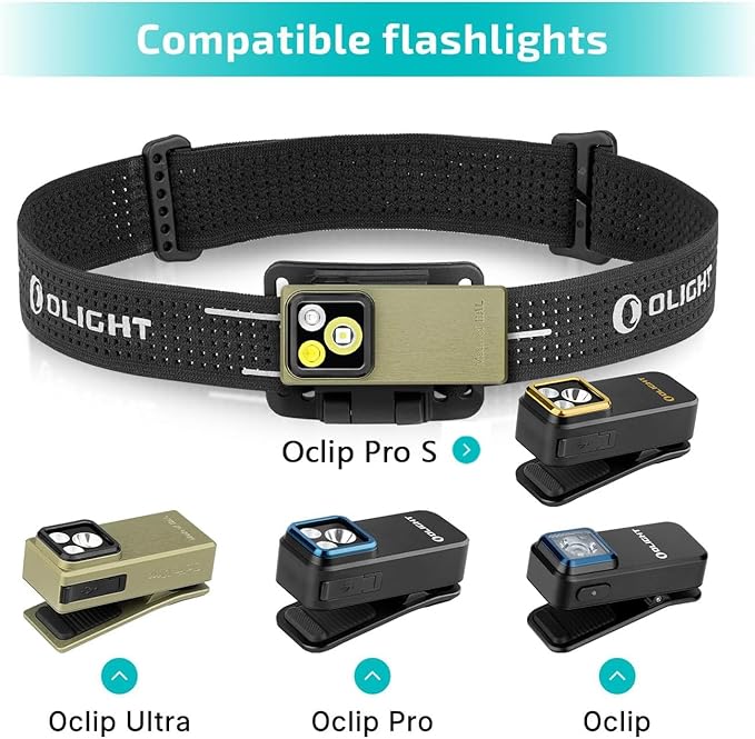 OLIGHT Oclip Series Headlamp Strap, Rotating Light Holder that Supports 160 Degree Rotation, Nylon Strap, Only Compatible with Oclip Pro S/Oclip Pro/Oclip Ultra