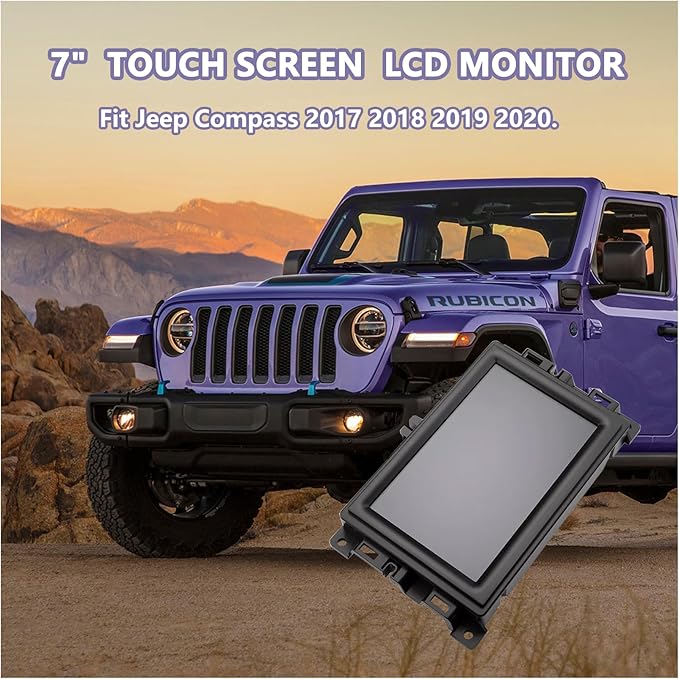 New Replacement 7" Uconnect LCD Display with Bracke LCD Monitor Digitizer Radio Navigation Fit for Jeep Compass 2017-2020 TDO-WXGA0700K00033-V2 TDO-WXGA0700K00057-V1 LMB-K00057BL