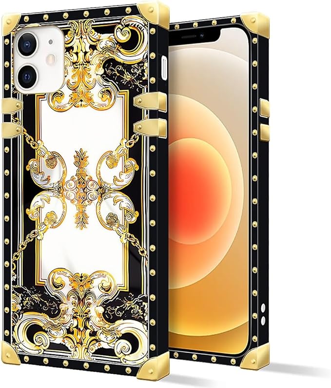 Compatible with iPhone 11 Case, Gold Grain Flowers Luxury Golden Decoration for Girl Women Soft TPU Shockproof Protective Hard PC Back for iPhone 11