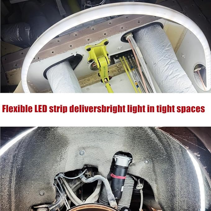 Flexible LED Flashlight Stick, 30" Bendable Mechanic Work Light Rechargeable High Lumen Professional Light 3 Lighting Modes Automotive Illumination Tool Car Repairs Inspections Tight Spaces