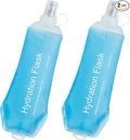 CLINTT 500ml Soft Flask, Foldable Running Water Bottle, TPU Folding Soft Water Flask, BPA-Free Collapsible Flask for Hydration Pack Running Vest, Cycling, Climbing, Hiking - 2Pcs, Blue