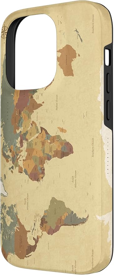 Globe Map Smartphone Cell Cover Gift World Map Pattern Phone Case for iPhone 14 Pro
