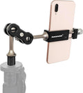 AUSCAMOTEK Aluminum Phone Mount with 1/4 Inch Screw for Tripods – 360° Adjustable Arm, Fits 2 to 3.6 Inch Phones, Vertical or Horizontal Shooting for Hunting, Shooting, Filming, and Outdoor Use