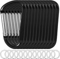 12PCS Carabiner Keychain Clip - 3" Aluminum Caribeener Key Clip,D Ring Shape Nonlocking Carabeaner Hook Buckle,Multi-Function Spring Snap Key Clips Tool for Home,Camping,Hiking,Traveling,Backpack