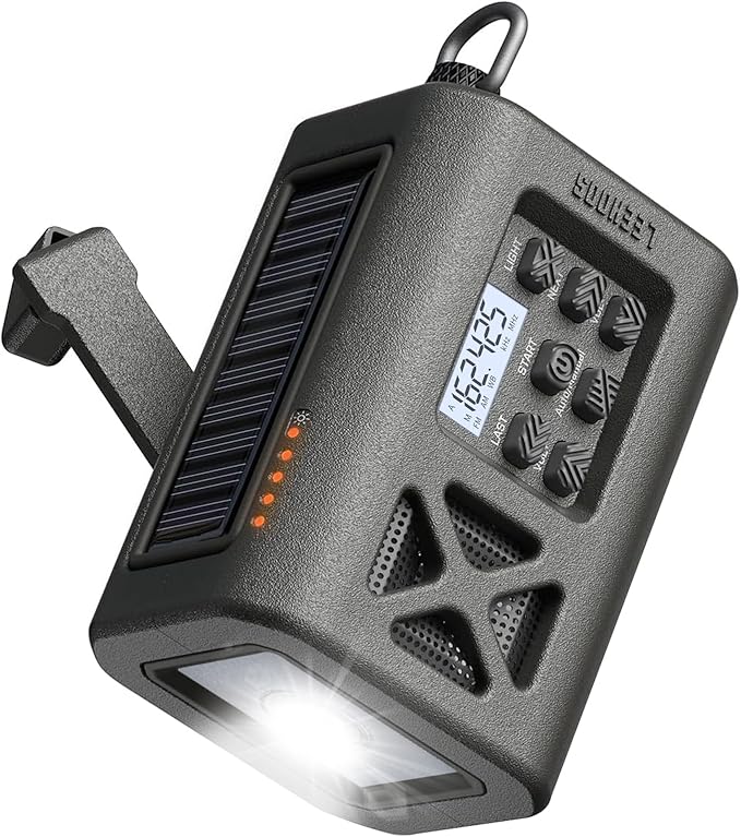【2025 Newest】 Emergency Crank Weather Radio, NOAA/AM/FM Portable Solar Radio, USB Charged, Battery Powered, Hand Crank, SOS Alarm, Flashlight (Green)