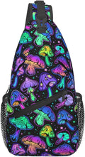Bright Mushrooms Sling Bag For Women Men Mushroom Backpack Crossbody Shoulder Bag Sling Backpack Chest Bag Travel Hiking Casual Sport Daypack