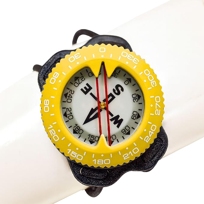 Scuba Choice Diving Compass (Wrist/Bungee Mount) – Easy-to-Read Underwater Navigation Tool for Scuba Diving, Durable Design with Rotating Bezel, Reliable Directional Aid for Deep Dive Adventures