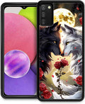 for Samsung Galaxy S20 FE Case, Black White Wolf Moon Flower Rose Pattern Graphic Design Girl Boy Soft Silicone Hard Acrylic Shock Protection for Samsung Galaxy S20 FE