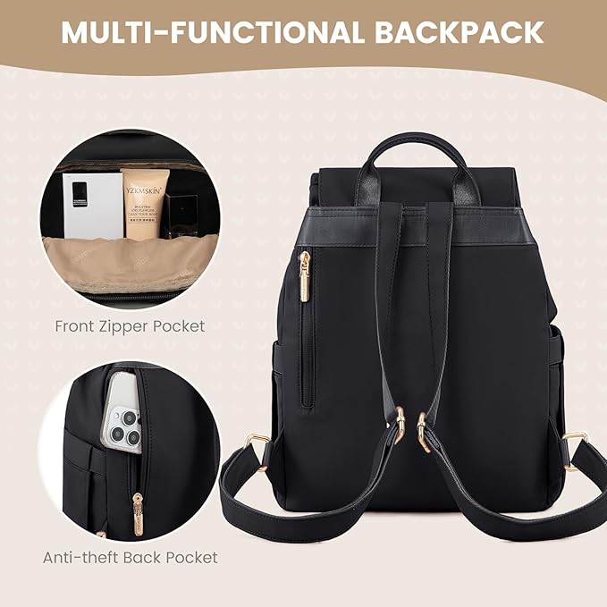 LOVEVOOK Backpack Purse for Women,Small Backpack for Women for Travel Work,Cute Backpack Daypack With Anti-theft Pocket,14 Inch Fashion Ladies Backpack for Daily College Shopping