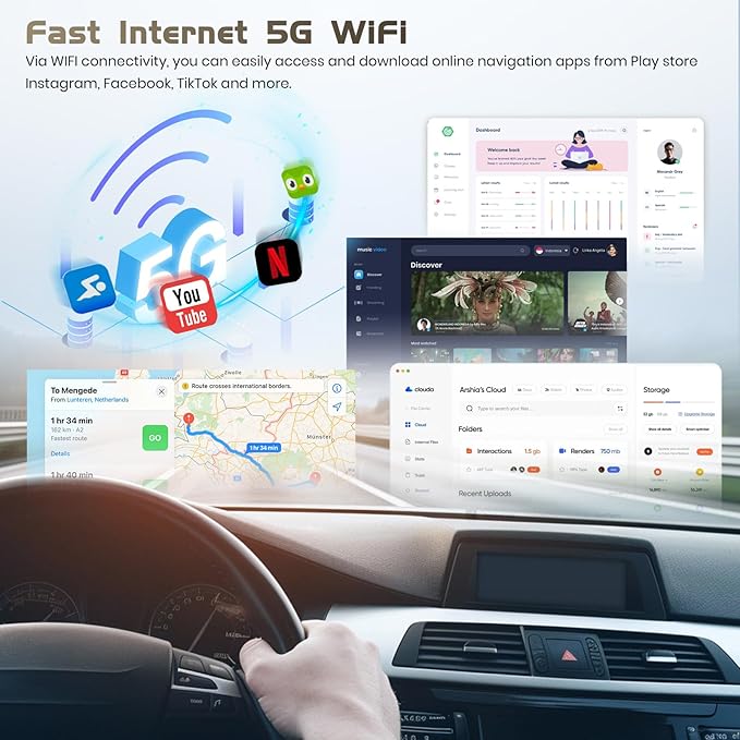 Car Radio for Jeep Compass Patriot 2010-2016, Android 15 Car Stereo Wireless Carplay, 10.1 inch Touch Screen with Android Auto 5G WiFi GPS Bluetooth 5.0 1280 * 720 4+64G