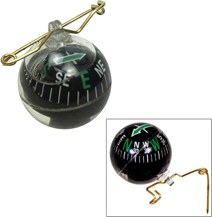 2 Survival Navigation Ball Pin On Compass Liquid Filled Camping Hiking Military