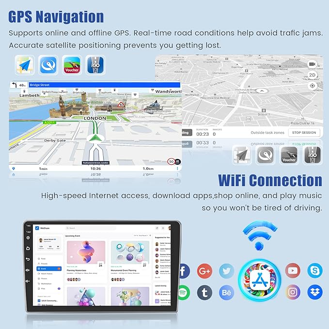 [8Core 6G+128G] Android 15 Car Radio for Jeep Compass Patriot 2010-2016 with Wireless Carplay Android Auto, 10 Inch HD Touchscreen Car Stereo with WiFi GPS Bluetooth5.0 FM/RDS 32EQ SWC