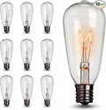 10 Pack ST40 Replacement Bulbs for Outdoor String Lights, 7W E17 Intermediate Base Clear Incandescent Edison Bulbs for Indoor Outdoor Patio Backyard Decor, Warm White