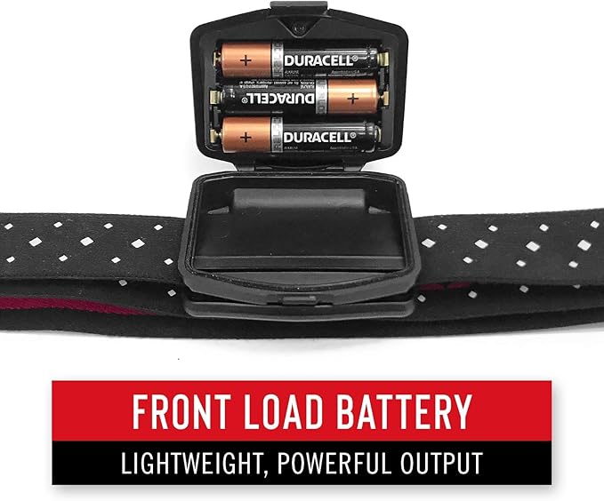 Coast® FL19 365 Lumen Dual Color (White & Red) LED Headlamp, Batteries & Hard Hat Clips Included, Black