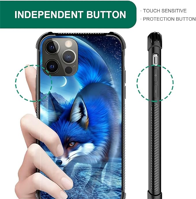for iPhone 11 Pro Max Case, Snowy Mountain Fox Lake Pattern Graphic Design Girl Boy Soft Silicone Hard Acrylic Shock Protection for iPhone 11 Pro Max