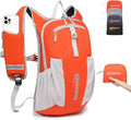 16L Small Hiking Backpack, CROSSGEAR Lightweight Waterproof Foldable Backpack, Travel Camping Outdoor Daypack for Women Men, Orange