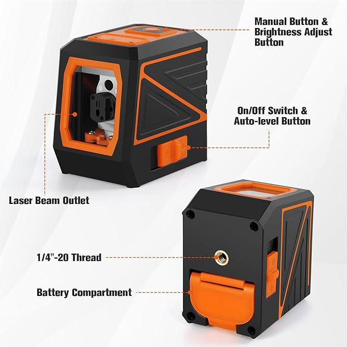 Laser Level with Tripod, 100 feet Green Cross Line Self Rotary Leveling Laser Level, Vertical and Horizontal Line, Rotatable 360 Degree, Manual Self leveling and Pulse Mode,IP54 Waterproof & Battery