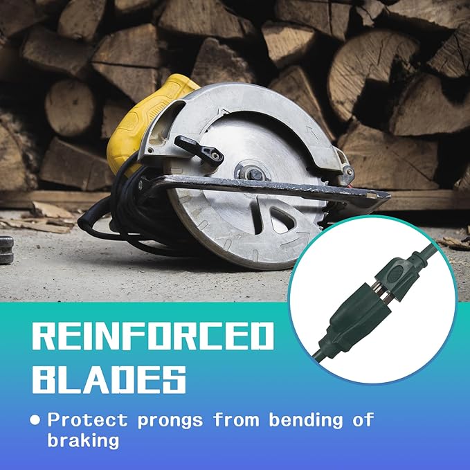 Indoor Outdoor Extension Cord 75 FT, 16/3 SJTW Weatherproof Green Electrical Cords, 10 AMP Heavy Duty 3 Prong Power Cable Great for Garden, Landscaping & Holiday Decorations