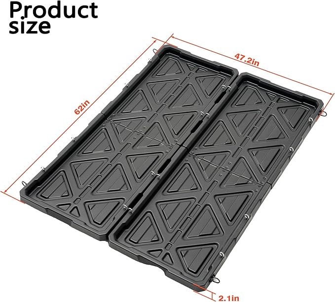 Truck Bed Slide Out Cargo Tray, 62" Lx 47.2" W Size Truck Bed Organizer Tray for 5’7’’+ Long Beds, Sliding Truck Cargo Tray Fits Most Full-Size Pickups, with Open Hooks & Elastic Cargo Net