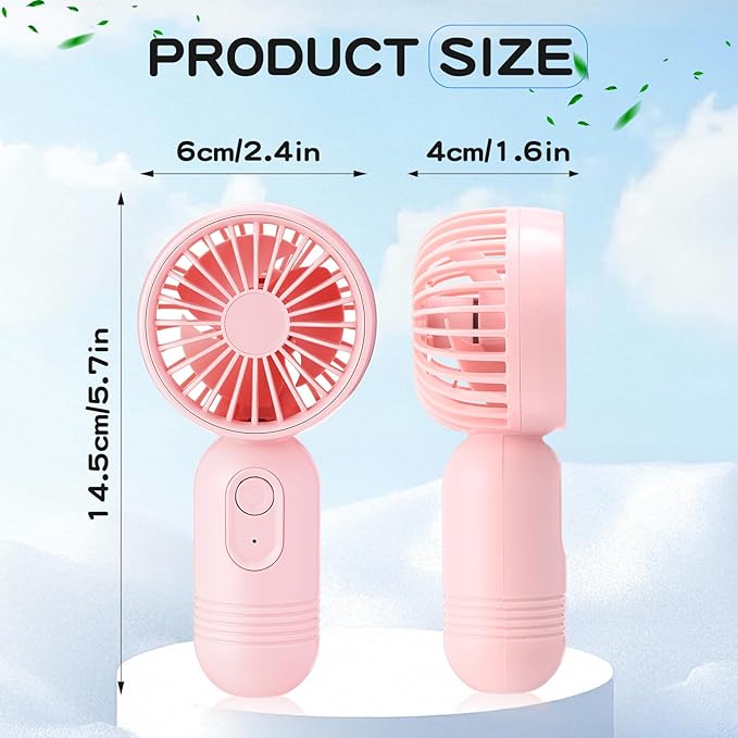 Rossesay 3 Pcs Mini Portable Fan Bulk Cute Handheld Lightweight Small Little Personal Hand Eyelash Fan 3 Speeds USB Rechargeable for Women Men Indoor Outdoor Makeup Travel (Blue,Pink,Purple)