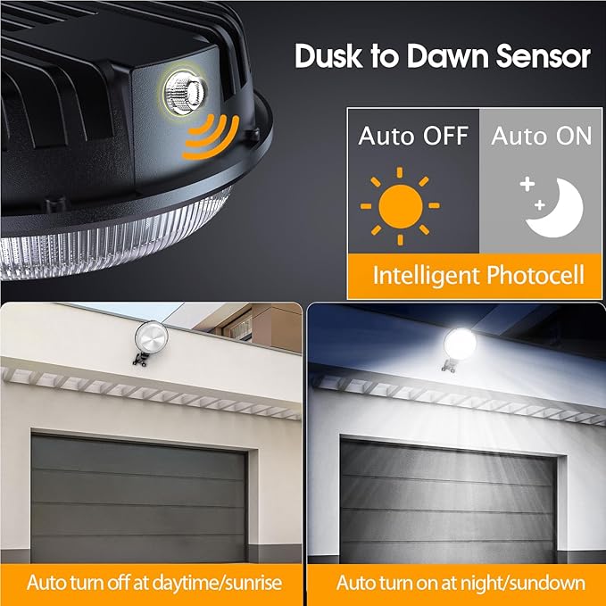 150W 20000LM LED Barn Lights Outdoor, Dusk to Dawn Outdoor Lighting with 150° Adjustable Pole Light 6500K Flood Light, Yard Lights IP66 Waterproof Area Street Light for Garage Warehouse
