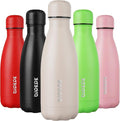 BJPKPK 12oz Small Water Bottle Stainless Steel Insulated Water Bottle for Travel,Apricot