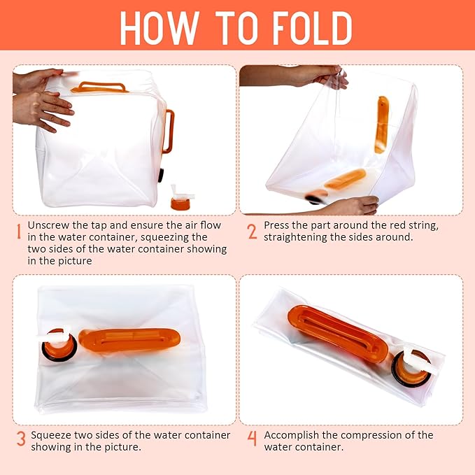 Reallnaive 3 Pack Collapsible Water Container with Spigot, Foldable Camping Water Container Portable Camping Storage Carrier Jug for Outdoors Hiking Emergency Kit Backpack(5.3 Gallon,Orange,3 Pcs)