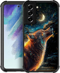 for Samsung Galaxy S22 Plus Case, Star Cave Hungry Wolf Pattern Graphic Design Girl Boy Soft Silicone Hard Acrylic Shock Protection for Samsung Galaxy S22 Plus