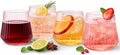 Oojami 40 Pack Pink Ribbed Plastic Wine Glasses 12 oz - Origami Stemless Unbreakable Disposable Cups, BPA-Free Shatterproof, Champagne Whiskey Cocktail Glasses for Wedding, Party, Home, Indoor Outdoor