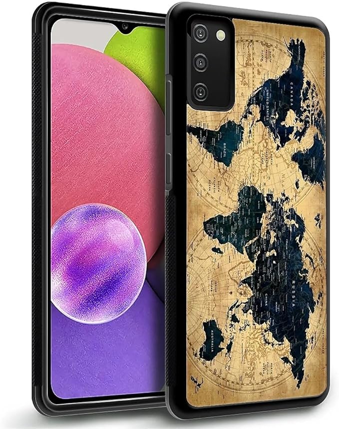 for Samsung Galaxy S20 FE Case, Brown World Map Pattern Graphic Design Girl Boy Soft Silicone Hard Acrylic Shock Protection for Samsung Galaxy S20 FE