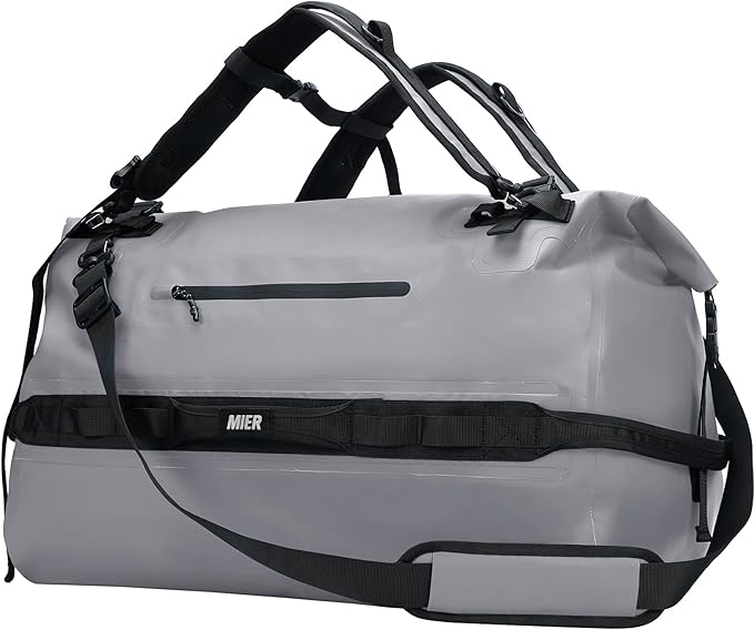 MIER Waterproof Duffel Bag Motorcycle Dry Bag Backpack Large Roll-Top Heavy Duty Dry Duffle Bags for Kayaking Camping Boating Gym Beach Cruise Ship, 60L/80L