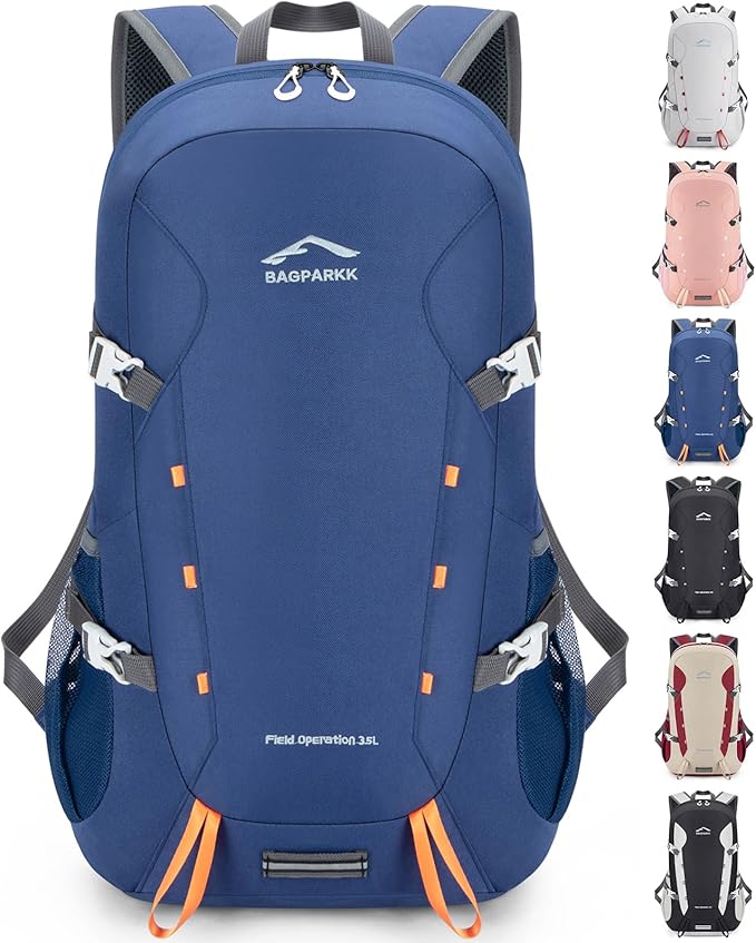 BAGPARKK Hiking Backpack,Large 35L Travel Backpacks for Men Women,Water Resistant Ultra Lightweight Foldable Packable Camping Daypack for Outdoor Sports
