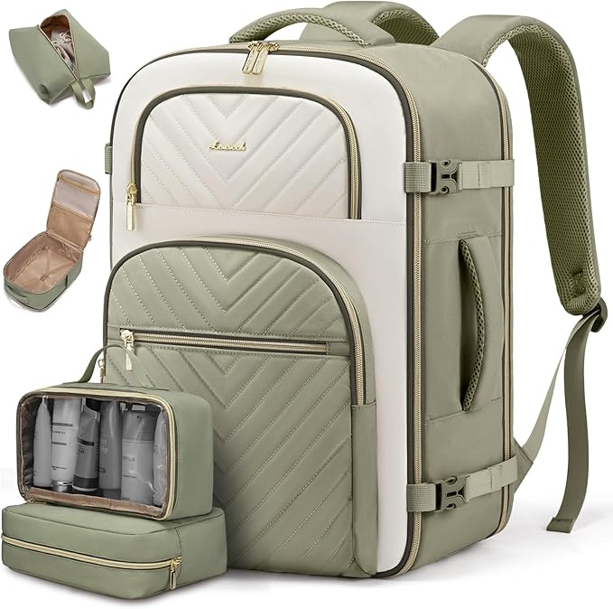 LOVEVOOK Travel Backpack Carry on Flight Approved 40L,Waterproof TSA Travel Essentials Personal Item Backpack for Women Men,Large Carry on Luggage Suitcase Travel Bag for Airplane with 3 Packing Cubes