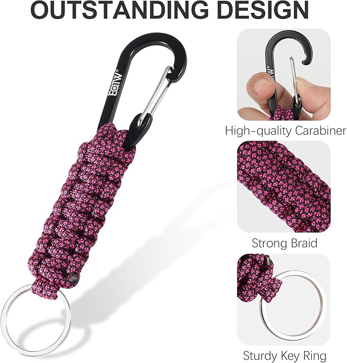 EOTW Paracord Keychain for Men Women Paracord Carabiner Backpack Keychain with Aluminum Clip for Camping Hiking Outdoor Gear