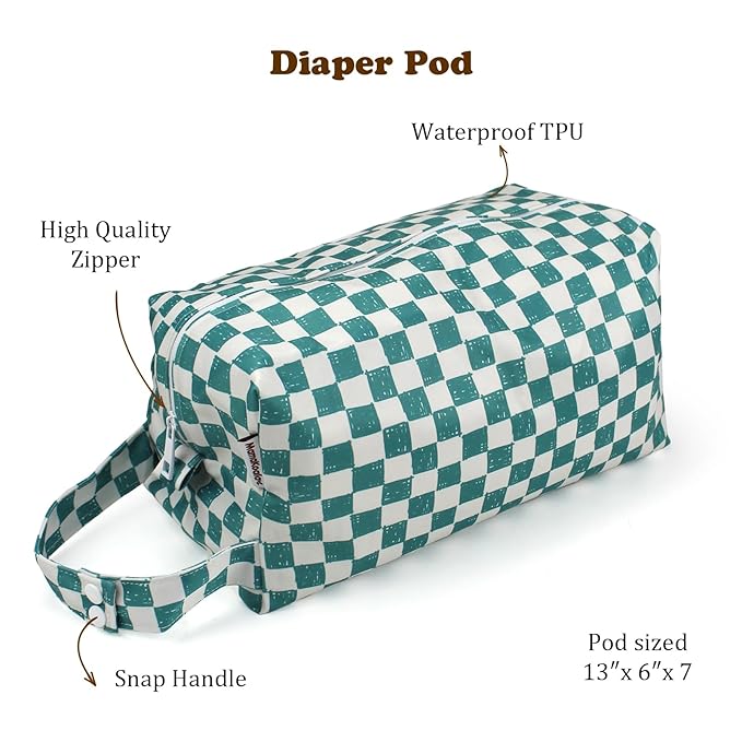Mama Koala Waterproof Diaper Pods for Baby Items, Cloth Diapers, Swimsuits, Travel, Gym Clothes, Beach, Pump Parts, Toiletries, 2 Pack(DP-Squres)