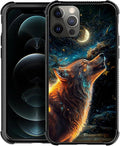 for iPhone 11 Pro Case, Star Cave Hungry Wolf Pattern Graphic Design Girl Boy Soft Silicone Hard Acrylic Shock Protection for iPhone 11 Pro