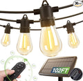 addlon 102FT(96+6) Solar String Lights Outdoor Waterproof with USB Charging & Remote Control - Dimmable Solar Power Patio Lights with LED Bulbs for Porch, Garden, Yard, Market, Bistro - Lasts 20+ Hrs
